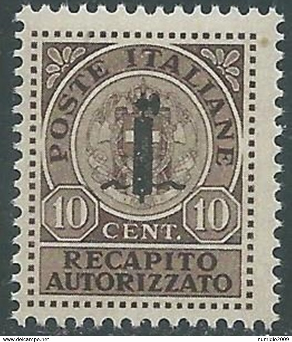 1944 RSI RECAPITO AUTORIZZATO 10 CENT MNH ** - RB6-10 - Eilsendung (Eilpost)