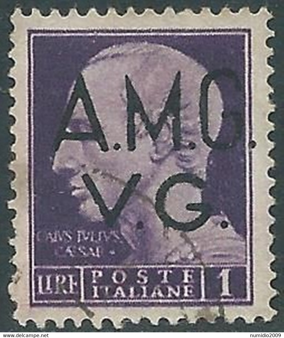 1945-47 TRIESTE AMG VG USATO IMPERIALE 1 LIRA - RB18-4 - Oblitérés