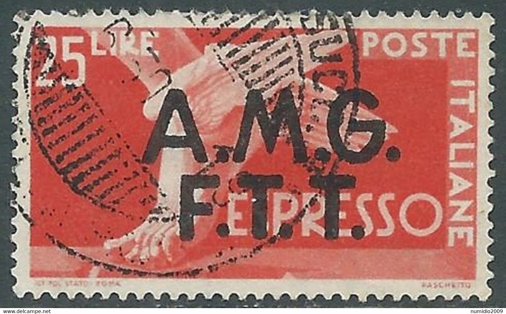 1947-48 TRIESTE A USATO ESPRESSO 25 LIRE - CZ34-5 - Express Mail