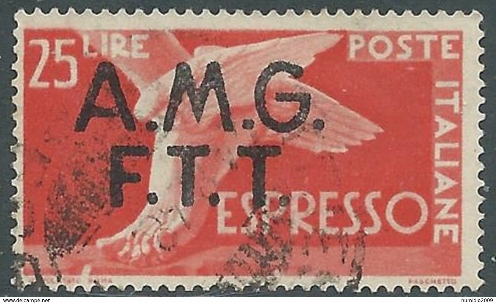 1947-48 TRIESTE A USATO ESPRESSO 25 LIRE - CZ34-6 - Exprespost