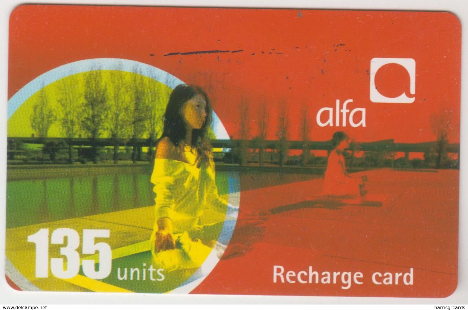 LEBANON - Girl, Alfa Recharge Card 135 Units(matt Surface), Exp.date 17/02/07, Used - Liban