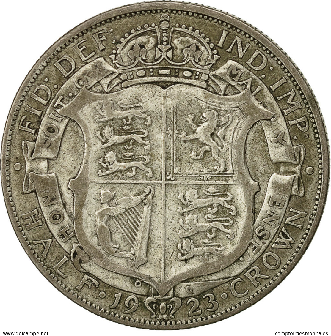 Monnaie, Grande-Bretagne, George V, 1/2 Crown, 1923, TTB, Argent, KM:818.2 - K. 1/2 Crown