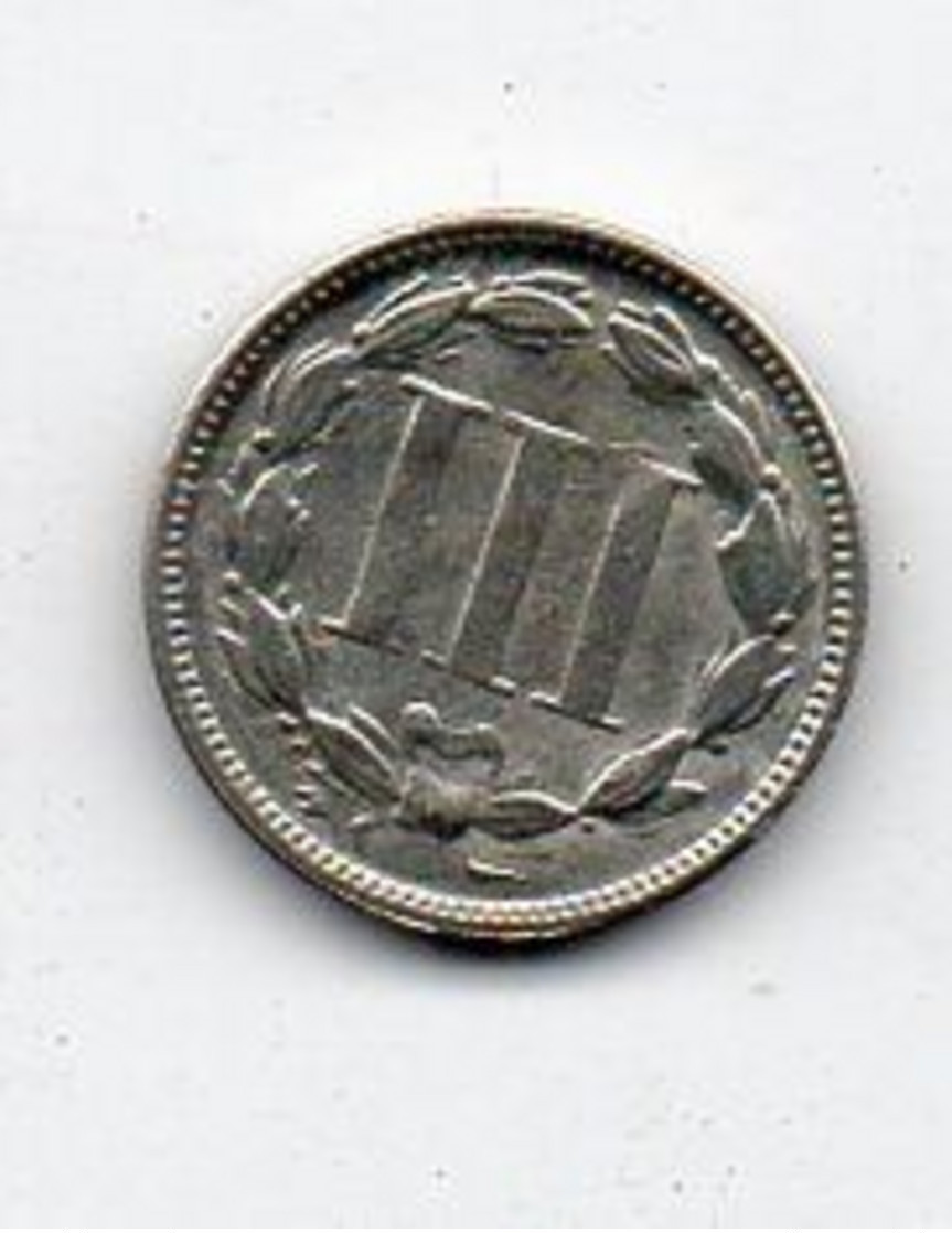ETATS UNIS : 3 Cents 1875 - 1796-1837: Bust (Busto)