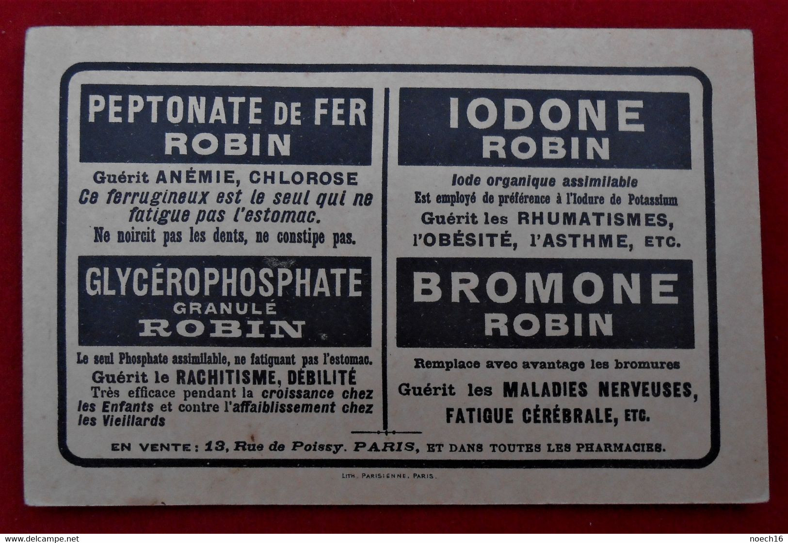 Publicité Pharmacie Produits Robin,Paris/ Avion Monoplan Henriot - Wagner, Gagnant 2è Prix Michel Ephrussi- Reims 1910 - Werbung