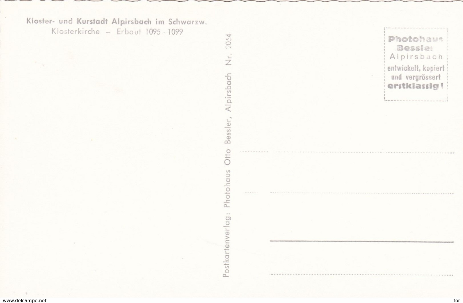 Allemagne : Bade Wurtemberg : ALPIRSBACH : Kloster Und Kurstadt Im Schwarzwald - Klosterkirche : ( C.p.s.m.  Dentelée ) - Alpirsbach