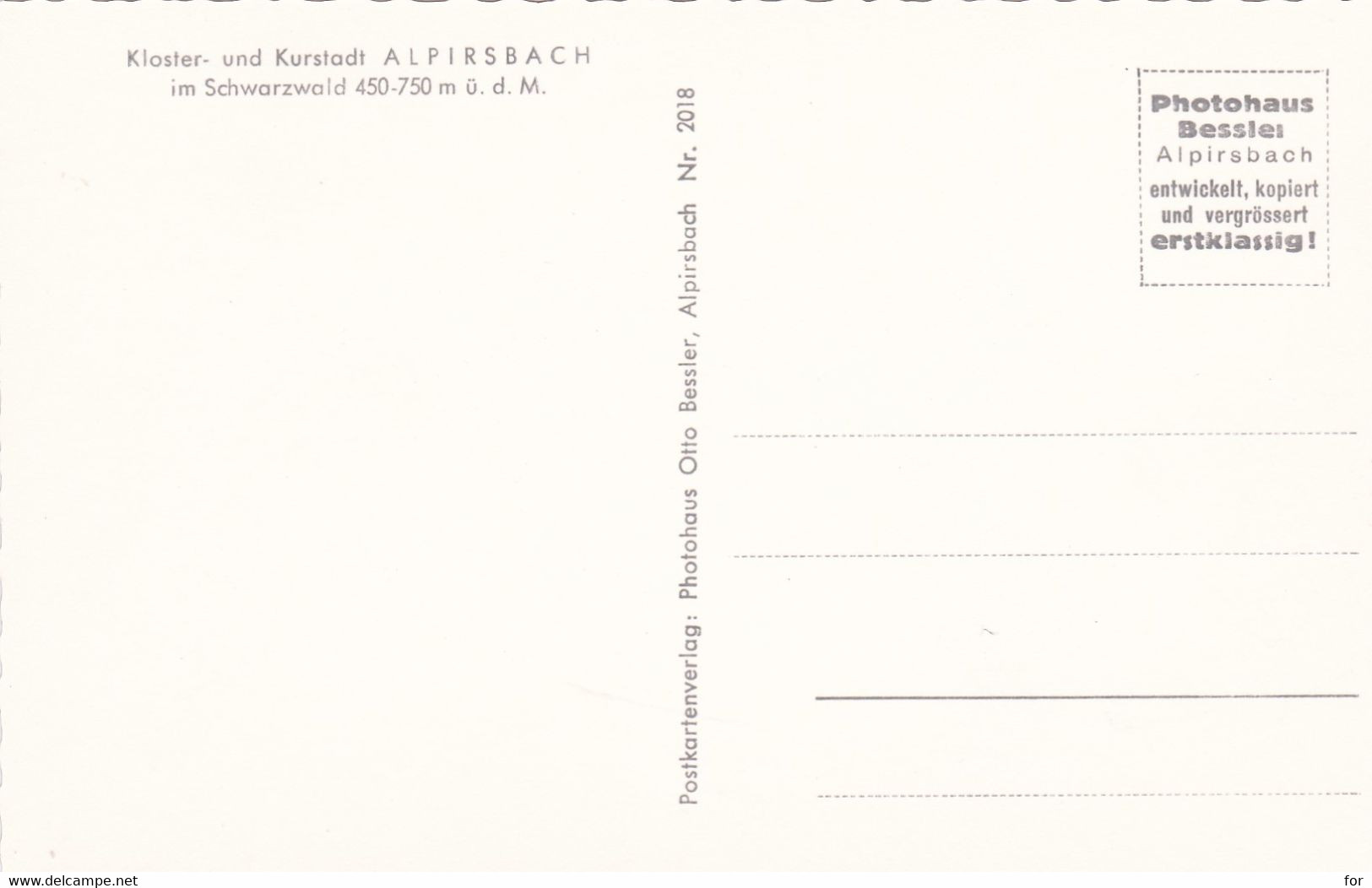 Allemagne : Bade Wurtemberg : ALPIRSBACH : Kloster Und Kurstadt Im Schwarzwald : ( C.p.s.m.  Dentelée ) - Alpirsbach