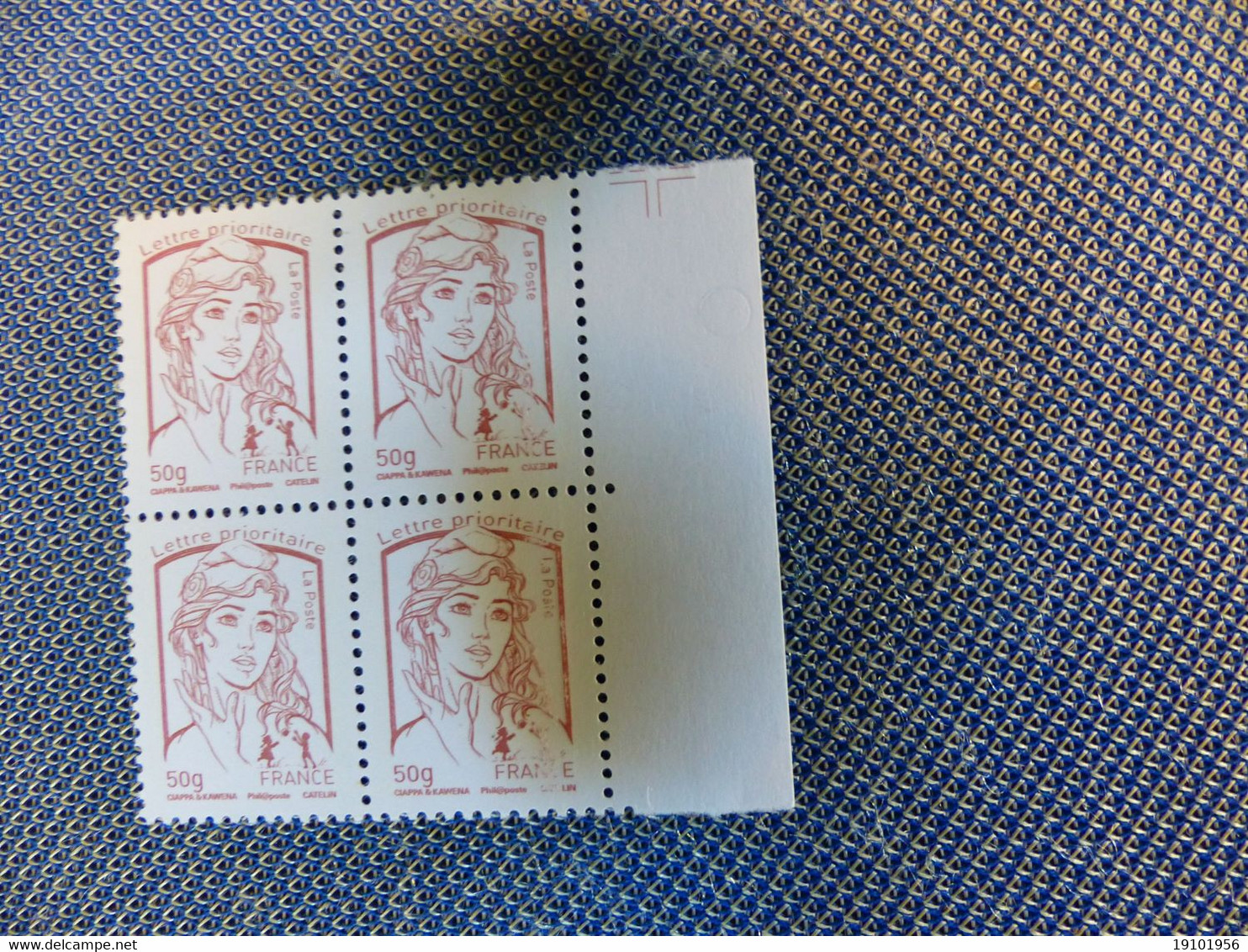 Timbre Variété Bloc De 4 Marianne CIAPPA 50 Gr Impression Défectueuse - Unused Stamps