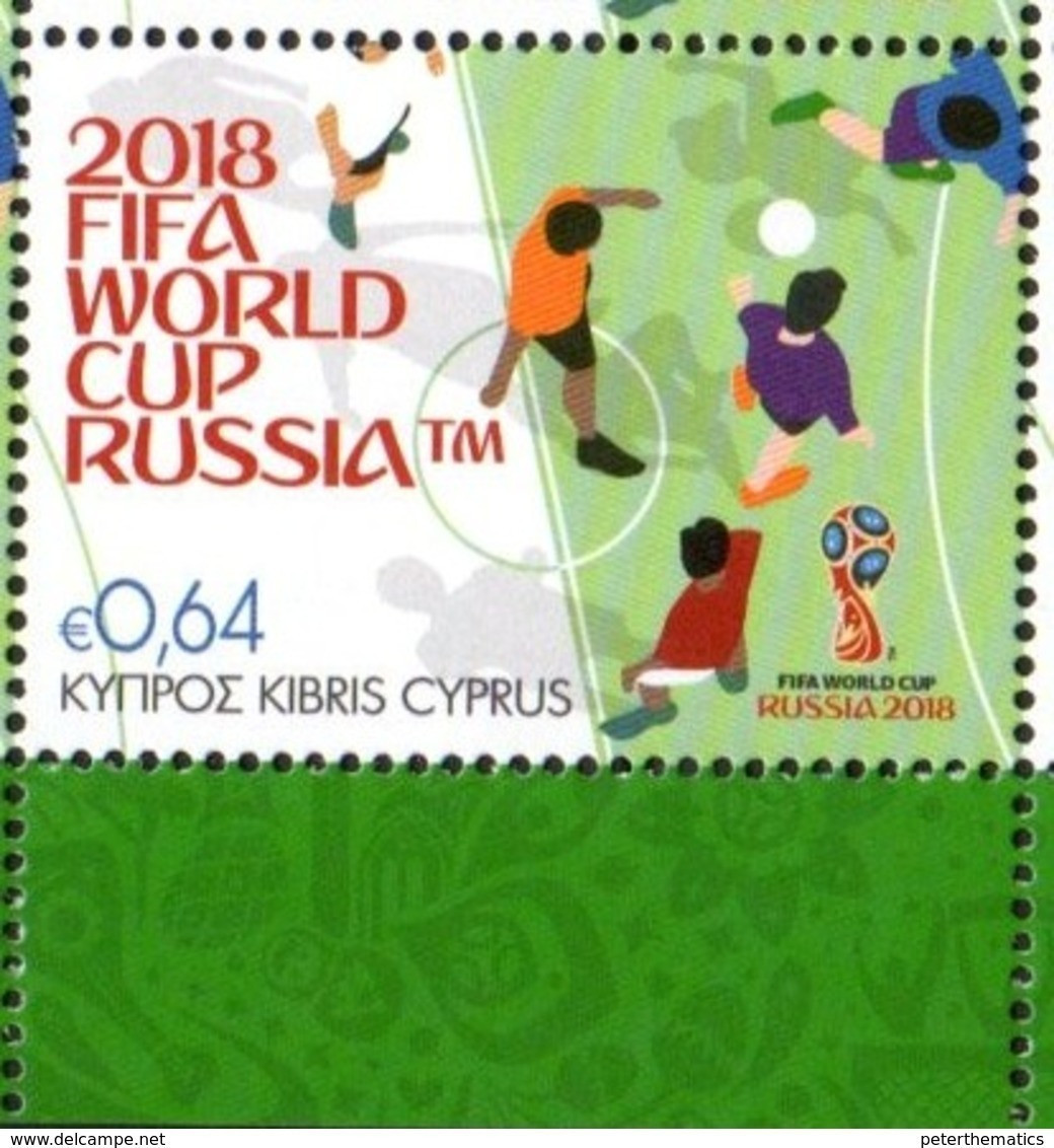 CYPRUS, 2018, MNH, WORLD CUP RUSSIA 2018, SOCCER , FOOTBALL, 1v - 2018 – Rusland