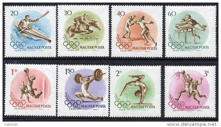 HUNGARY 1956 Olympic Games Set MNH / **.  Michel 1472-79 - Nuevos