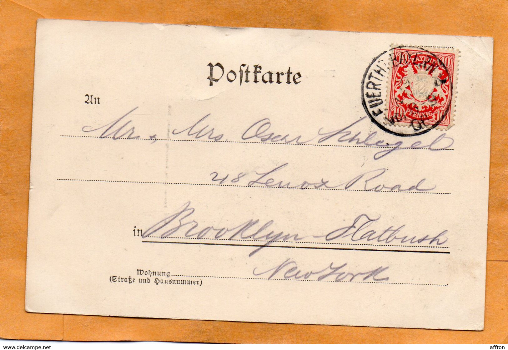 Furth Germany 1900 Postcard - Fuerth