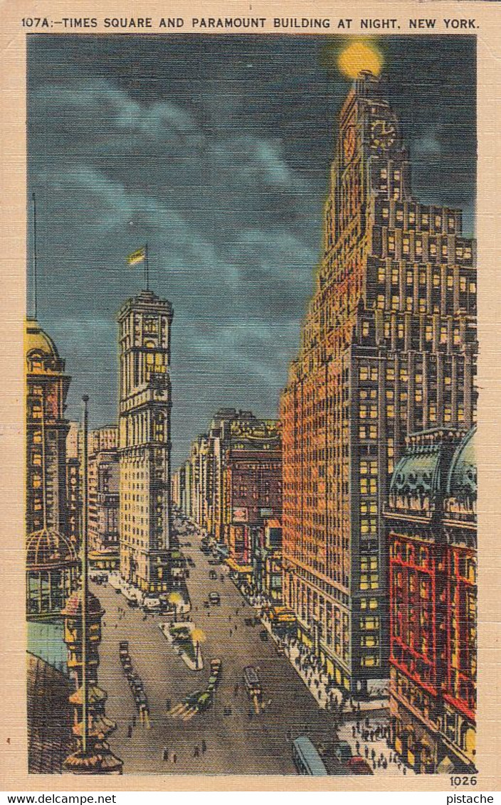 New York City - Times Square - Paramount Building - Written In 1974 - Animation - By Manhattan Post Card Pub. - 2 Scans - Time Square