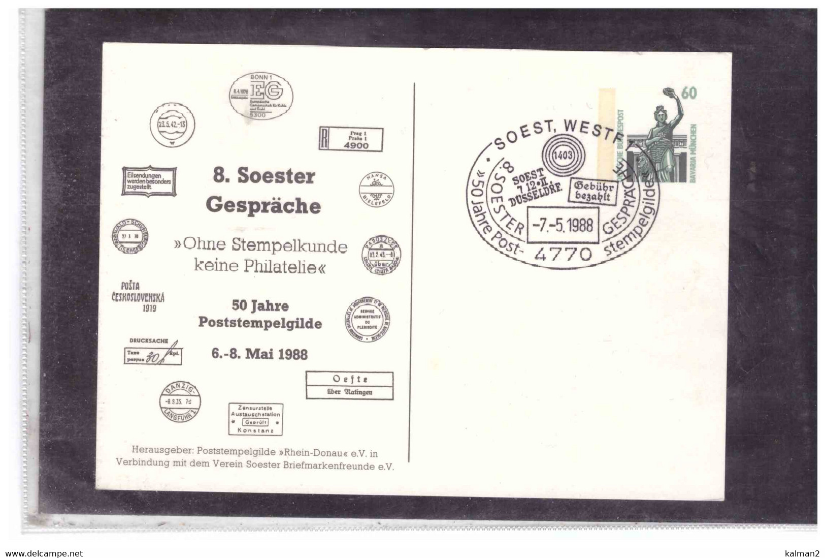 TEM13184 -   SOEST  7.5.1988  /  50.JAHRE POSTSTEMPELGILDE - Cartoline Private - Usati