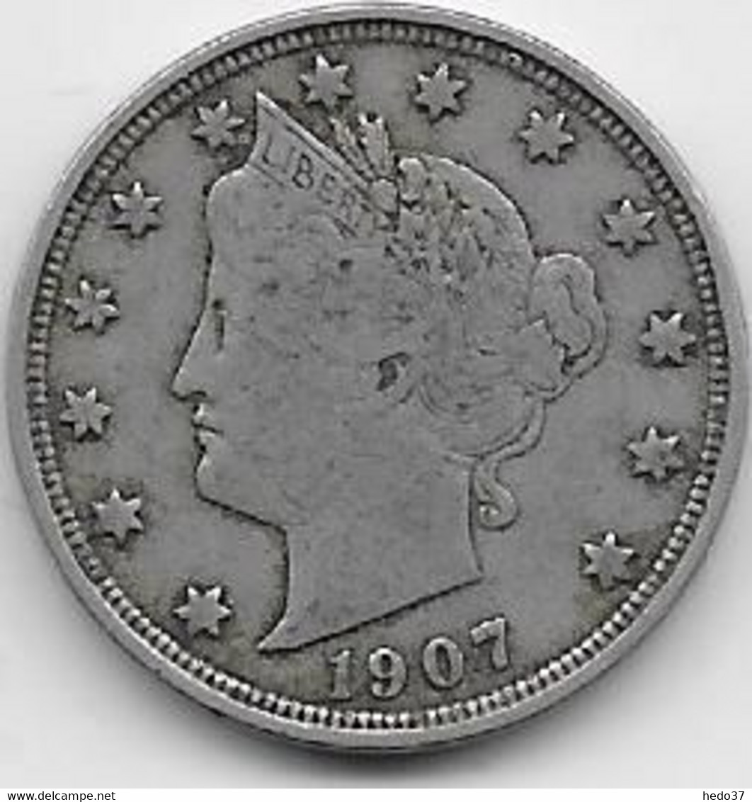 Etats Unis - 5 Cents 1907 - TTB - 1883-1913: Liberty (Libertà)