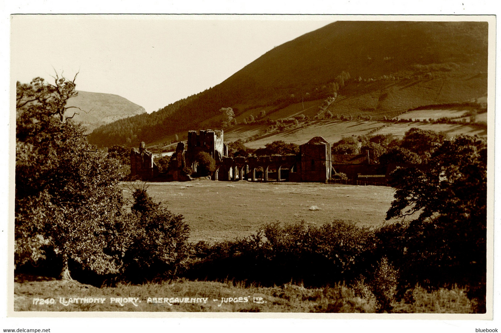 Ref 1452  - Judges Real Photo Postcard - Llanthony Priory - Abergavenny Monmouthshire Wales - Monmouthshire