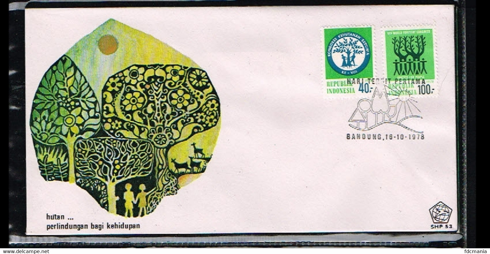 1978 - Indonesia FDC E53 - Flora - Trees - World Forrest Congress [ZH027] - Indonesien