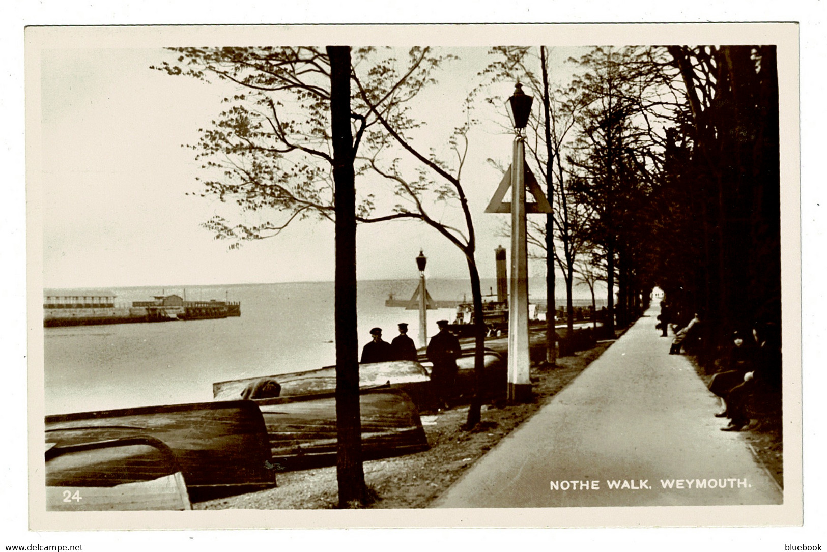 Ref 1452  - Real Photo Postcard - Fishing Boats - Nothe Walk - Weymouth Dorset - Weymouth