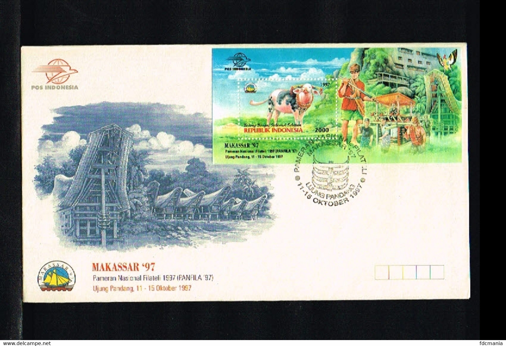 1997 - Indonesia FDC ZB 1805 (B141) - Exhibitions - Philatelic Exhibition - Makassar 97 [ZL042] - Indonesia