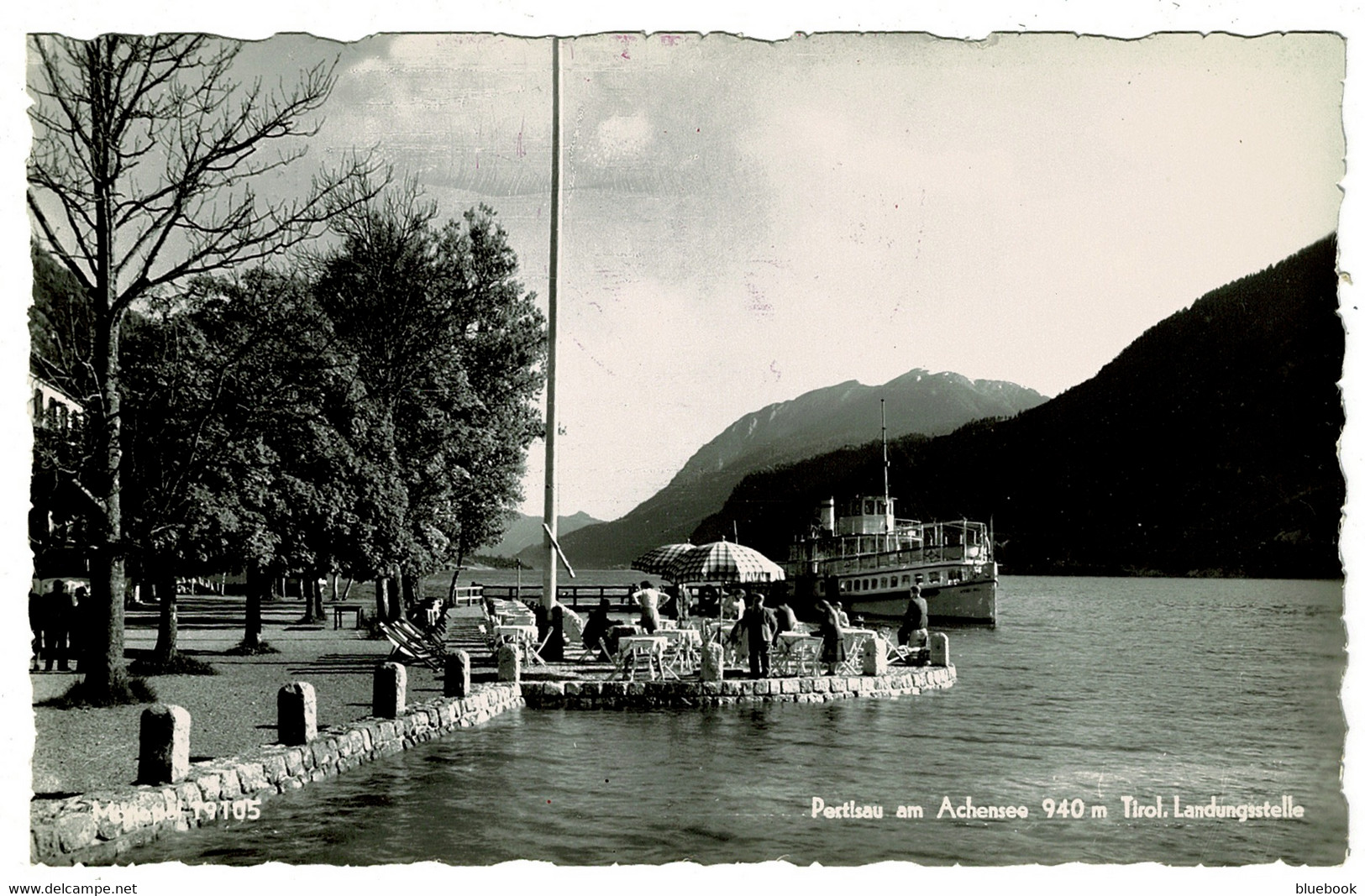 Ref 1454 - Real Photo Postcard - Lake Steamer - Pertisau Am Achensee Tirol Austria Cachet - Pertisau