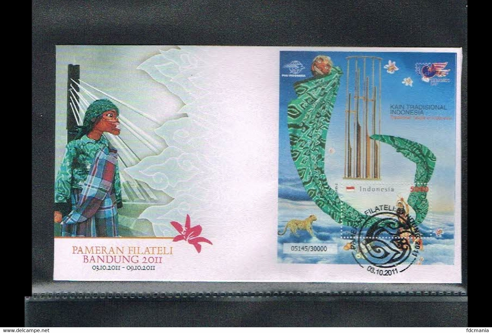 2011 - Indonesia FDC ZB 3031 (B299) - Exhibitions - Philatelic Exhibition - Pameran Filateli - Bandung [ZS038] - Indonesia