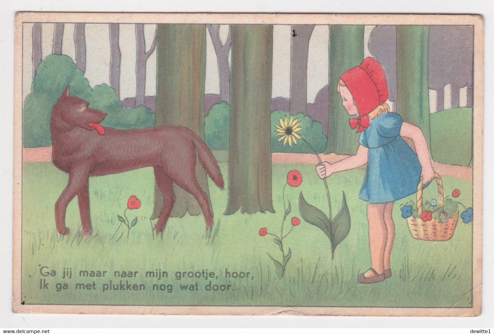 CPA Roodkapje, Le Petit Chaperon Rouge, Little Red Riding Hood - Vertellingen, Fabels & Legenden