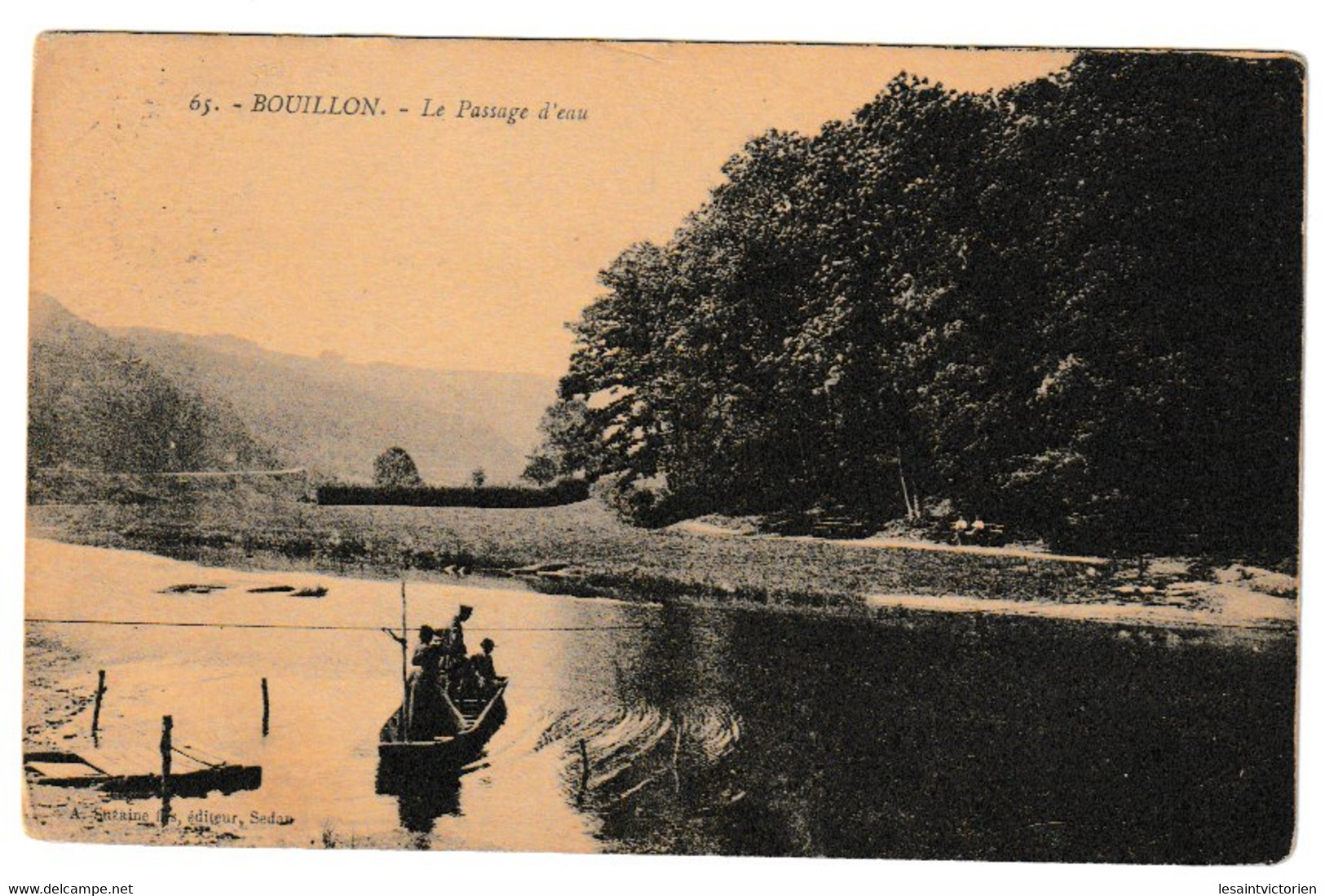 BOUILLON  SEMOIS CHATEAU KASTEEL PASSAGE D'EAU BARQUE ANIMEE N°65 - Bouillon