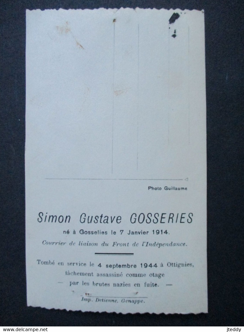 Oude FOTO--POSTKAART SIMON  Gustave  GOSSERIES  Né à 1914 GOSSELIES - Obituary Notices