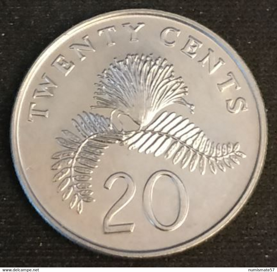 SINGAPOUR - SINGAPORE - 20 CENTS 1996 - KM 101 - ( Blason Bas ) - Singapore