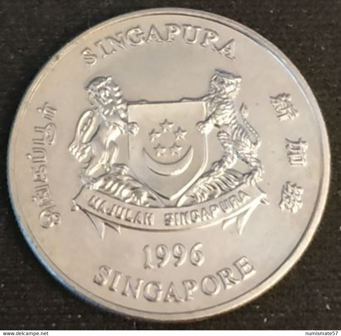 SINGAPOUR - SINGAPORE - 20 CENTS 1996 - KM 101 - ( Blason Bas ) - Singapore