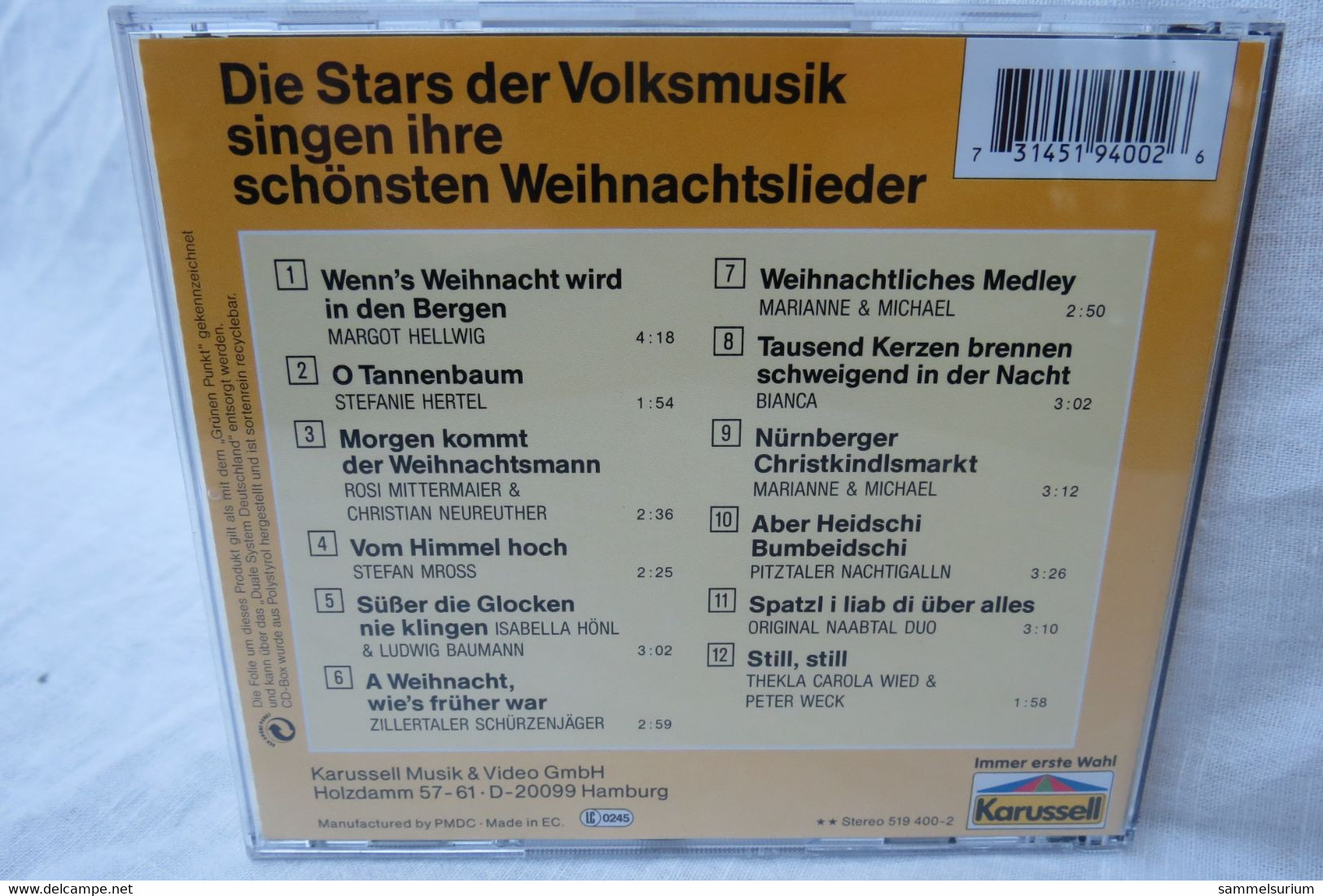 CD "Weihnachtslieder" Die Stars Der Volksmusik Singen Ihre Schönsten Weihnachtslieder - Navidad