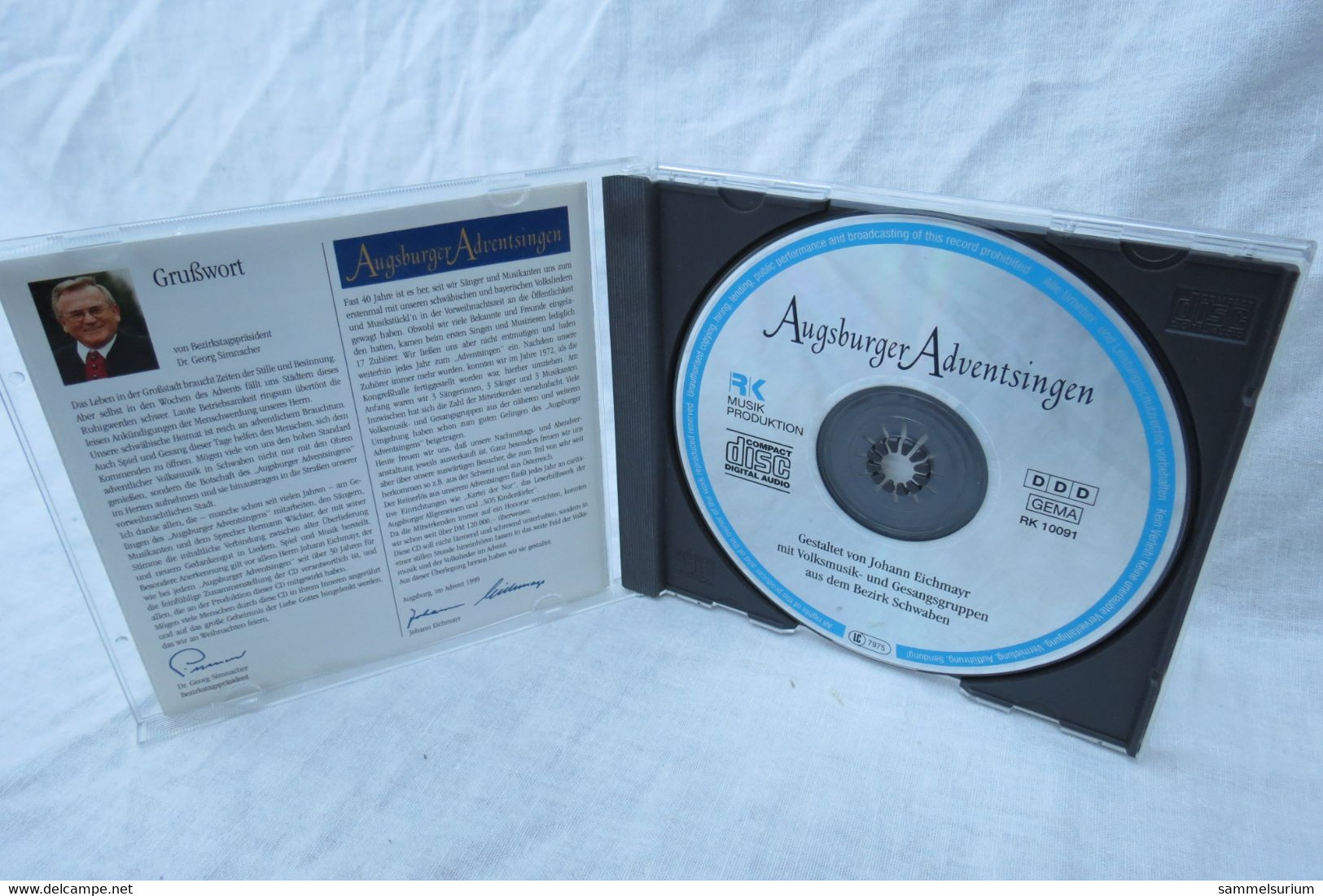 CD "Augsburger Adventsingen" Mit Volksmusik- Und Gesangsgruppen Aus Dem Bezirk Schwaben - Weihnachtslieder