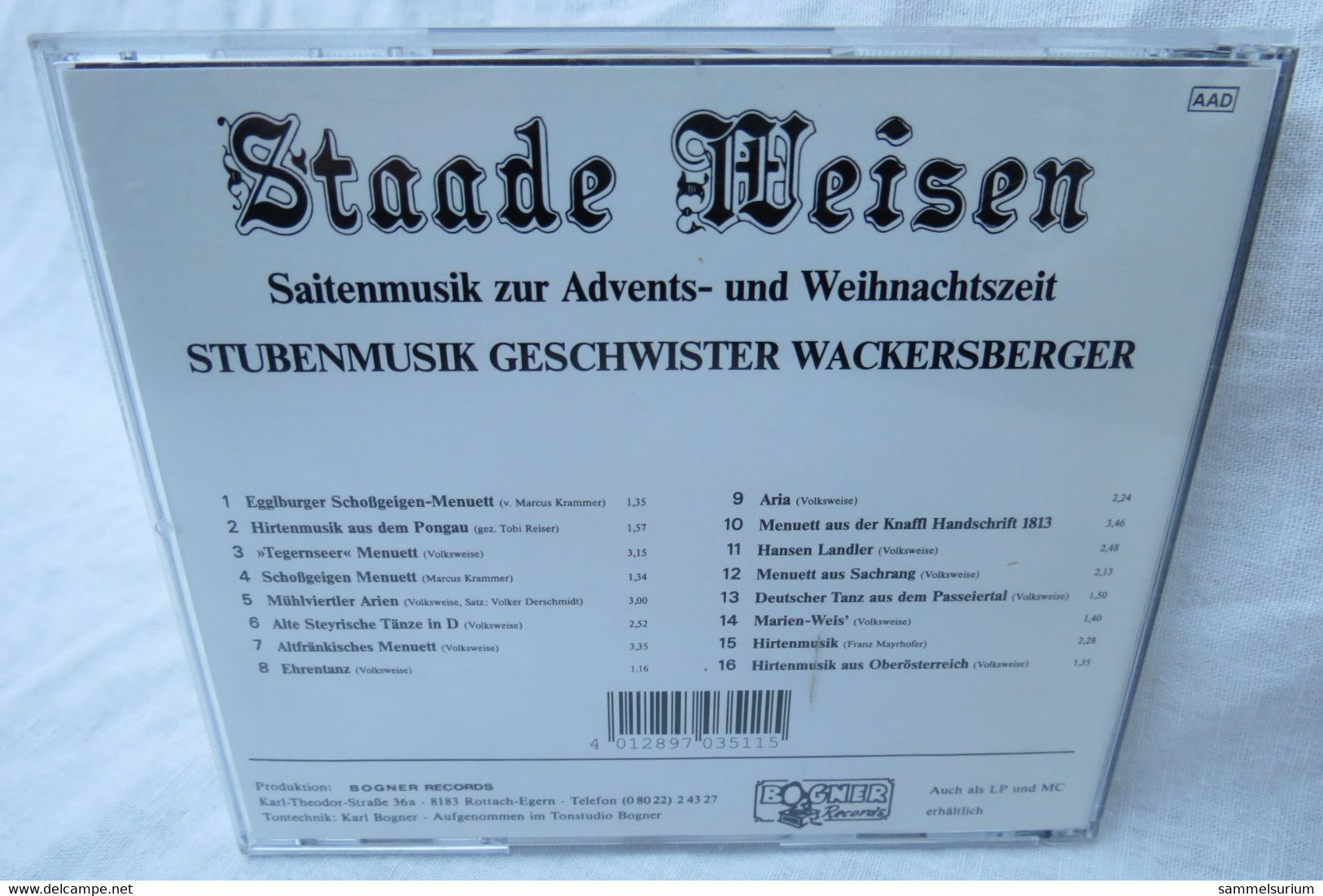 CD "Staade Weisen" Saitenmusik Zur Advents- Und Weihnachtszeit - Kerstmuziek