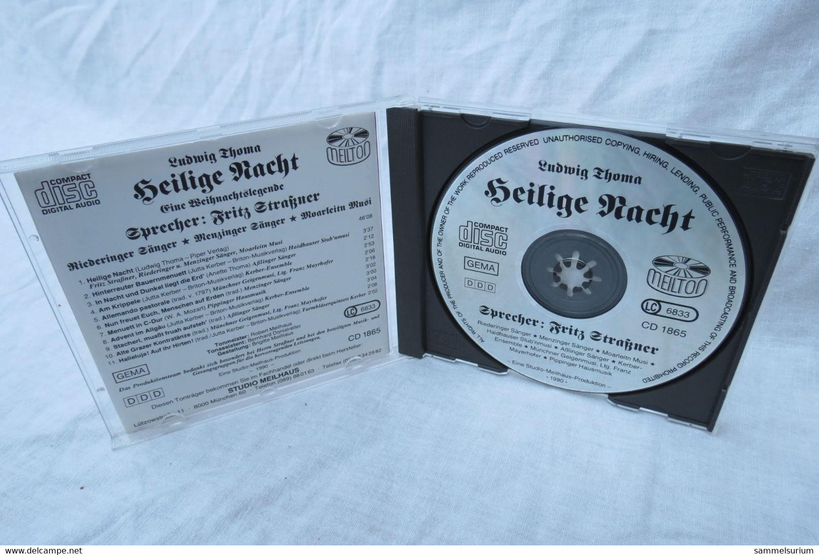 CD "Heilige Nacht" Eine Weihnachtslegende, Sprecher Fritz Straßner - Navidad