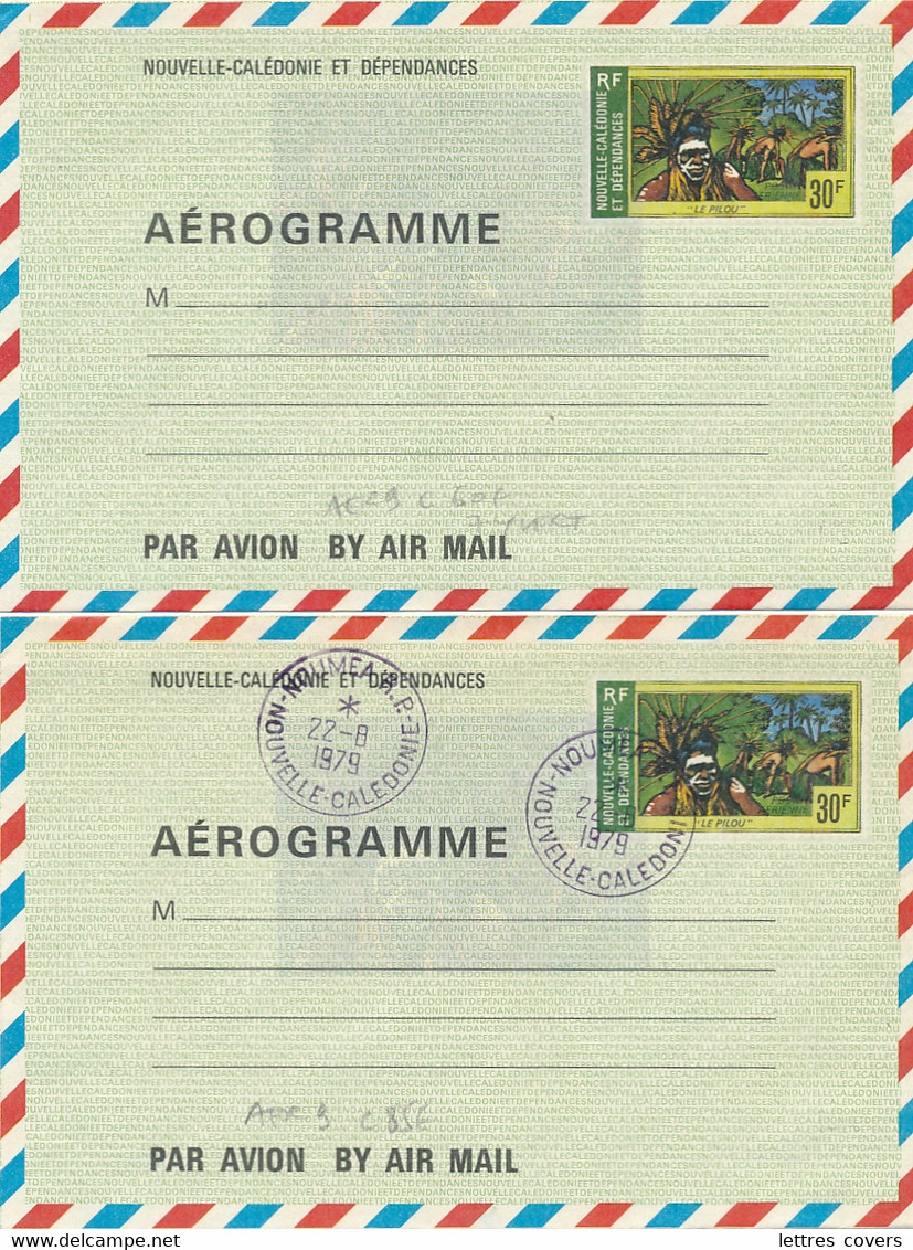 NOUVELLE CALEDONIE - AEROGRAMME YT N°7 ** + YT 7 Obl CàD Noumea 22/8/79 - Cote 135€ - LE PILOU - Aerogramme