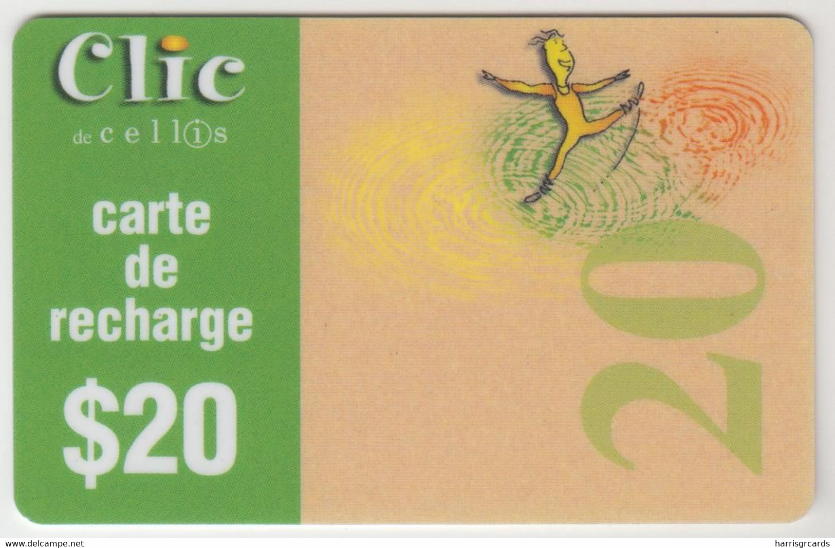 LEBANON - Dancer, Clic De Cellis Recharge Card 20$, Exp.date 31/08/99, Used - Libano