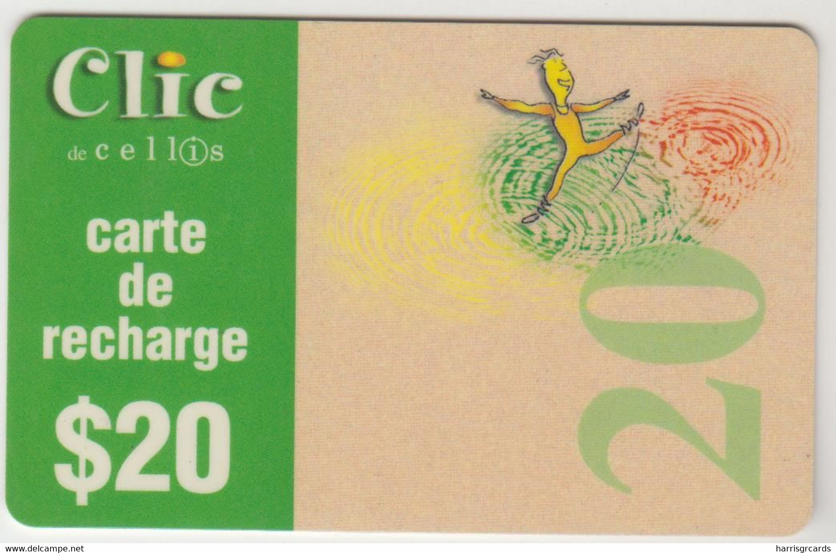 LEBANON - Dancer, Clic De Cellis Recharge Card 20$, Exp.date 31/12/99, Used - Liban