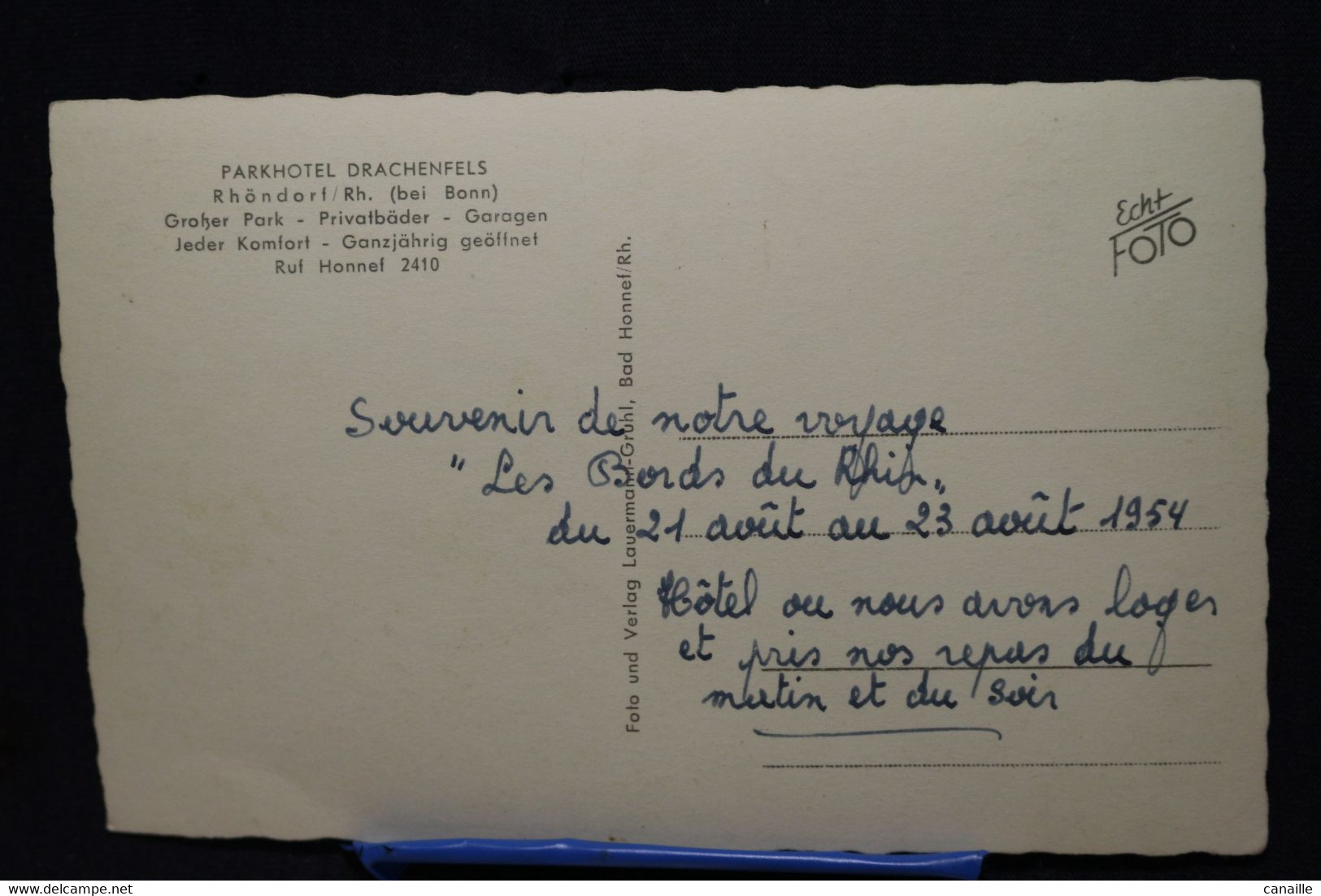 D-172 / Rhénanie-du-Nord-Westphalie, Bad Honnef - Röhndorf  Parkhotel Drachenfels / 1954 - Röhndorf