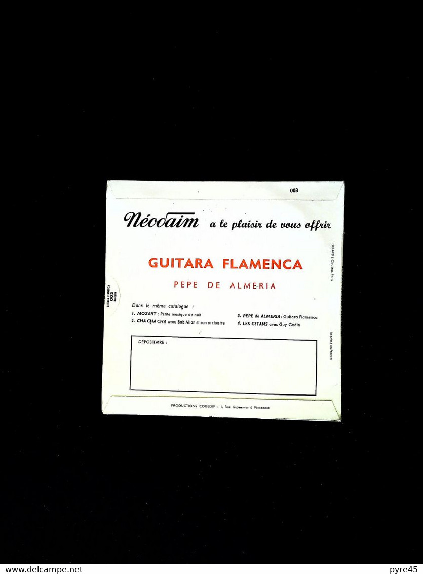 45 T Pepe De Almeria " Guitara Flamenca " - Instrumentaal