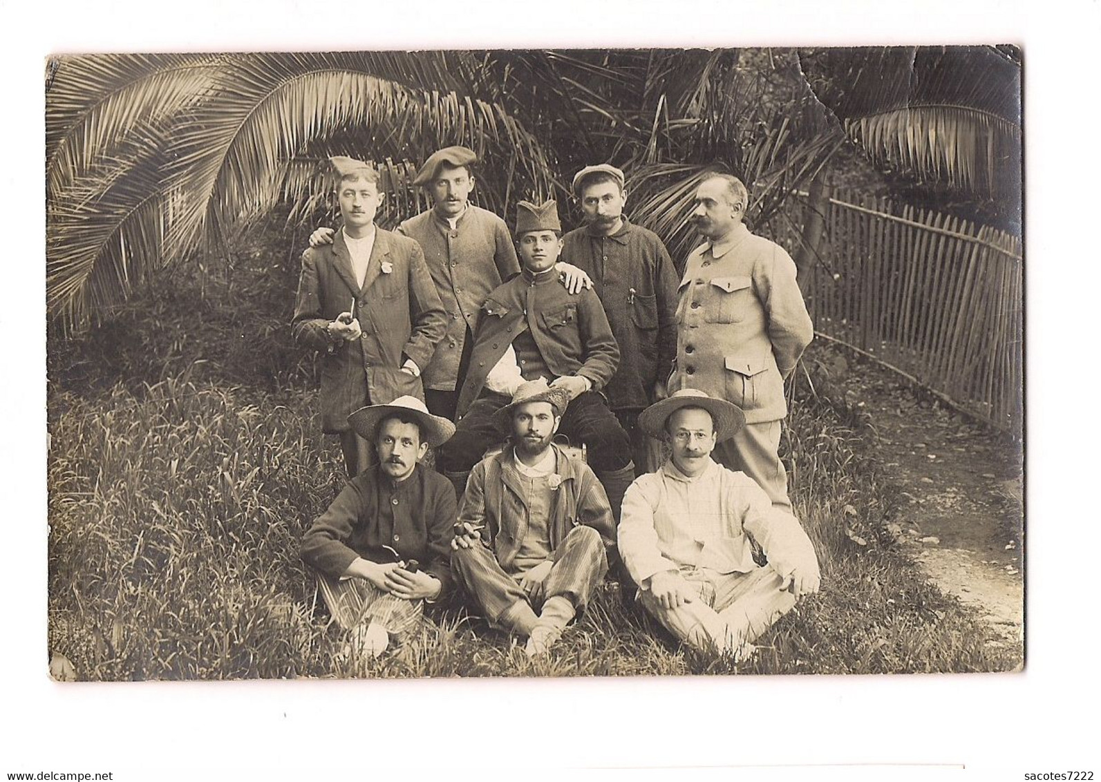 NICE - CARTE PHOTO : GUERRE 14 -  HOPITAL TEMPORAIRE - BLESSES EN CONVALESCENCE -AVRIL 1916 - - Health, Hospitals