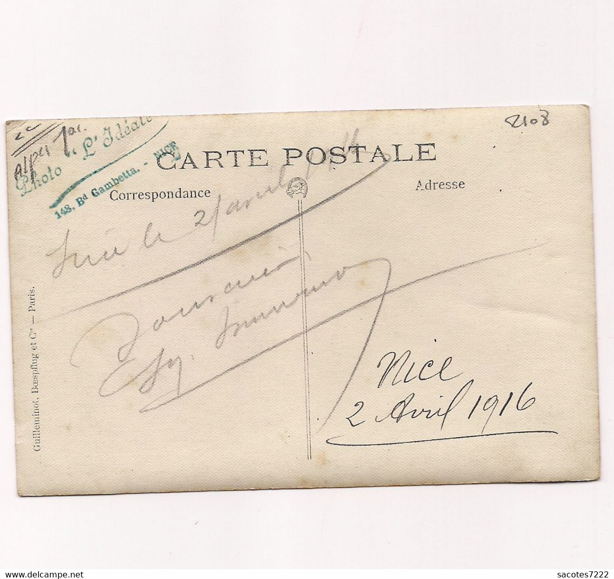 NICE - CARTE PHOTO : GUERRE 14 -  HOPITAL TEMPORAIRE - BLESSES EN CONVALESCENCE -AVRIL 1916 - - Santé, Hôpitaux