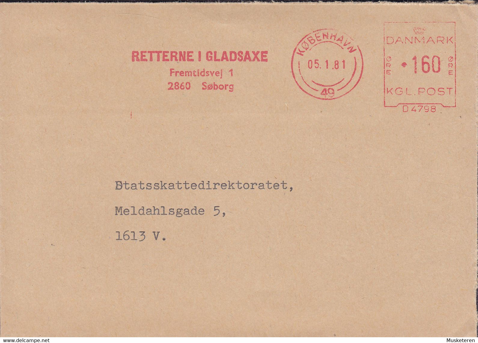 Denmark KRIMINALDOMMEREN Gladsaxe Retskreds Fremtidsvej SØBORG Slogan 'D 4798' KØBENHAVN (49) 1981 Meter Cover Brief - Frankeermachines (EMA)