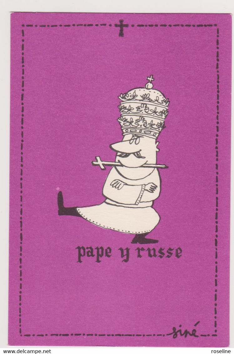 SINE  - Ed IA Paris  - Humour  Serie Pape Pape Y Russe Papyrus  -   CSPM  10,5x15  TBE Neuve - Sine