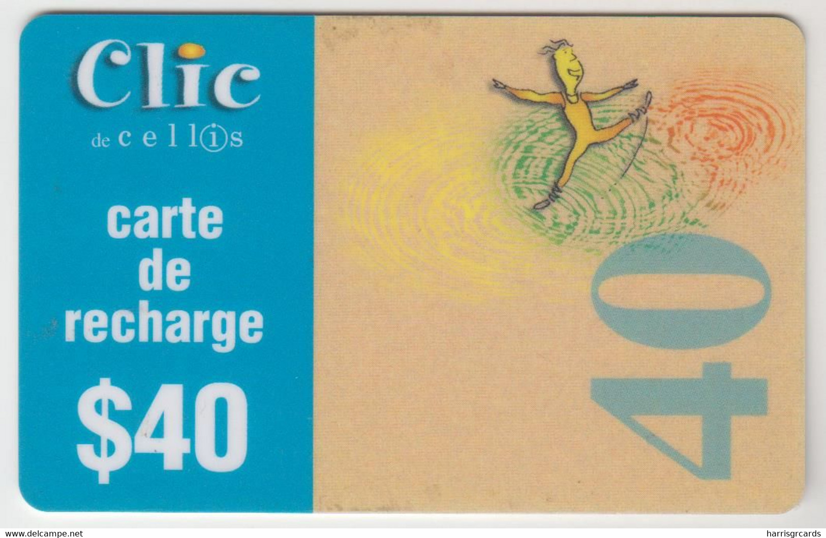 LEBANON - Dancer, Clic De Cellis Recharge Card 40$, Exp.date 31/11/99, Used - Liban
