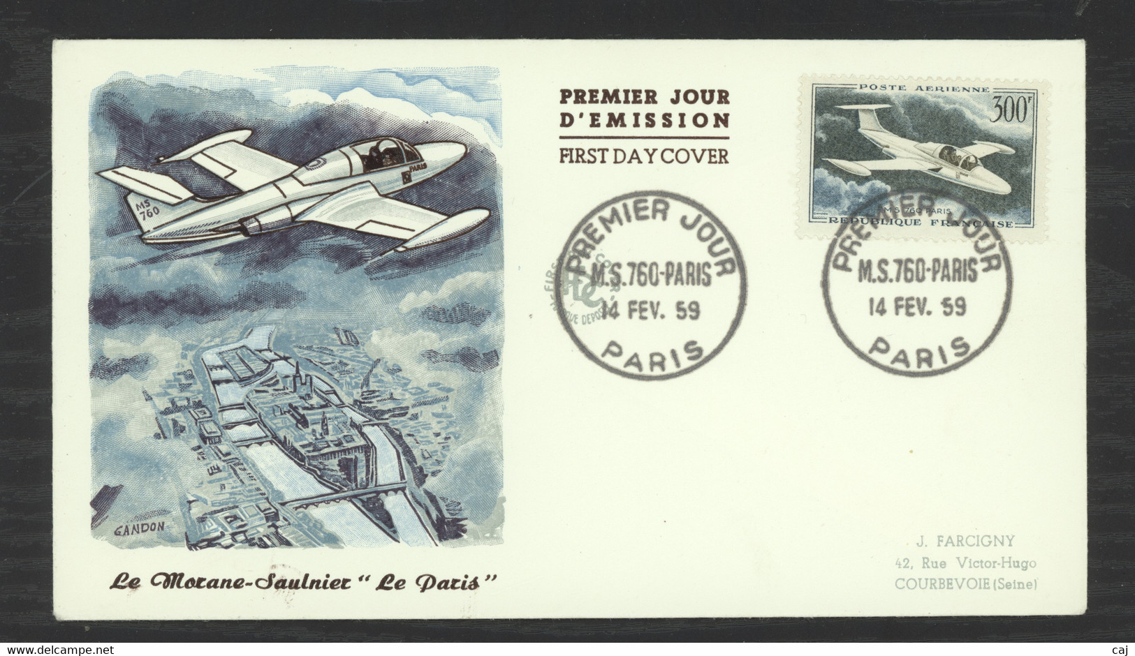 0LE  027  -  France  -  FDC  :  Yv  Av  35  (o)   MS 760 Paris - 1950-1959