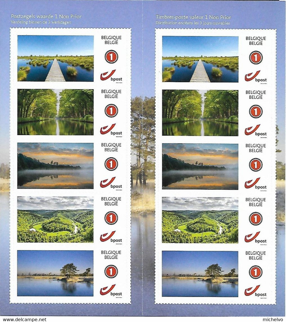 Belg. 2021 - Cours D'eau En Belgique ** (10 Timbres Auto-adhésifs) - Unused Stamps