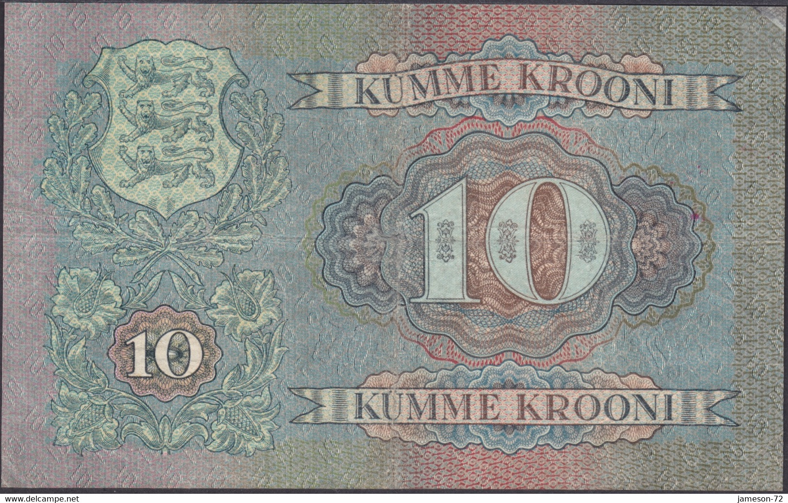 ESTONIA - 10 Krooni 1937 P# 67 Europe Banknote - Edelweiss Coins - Estland