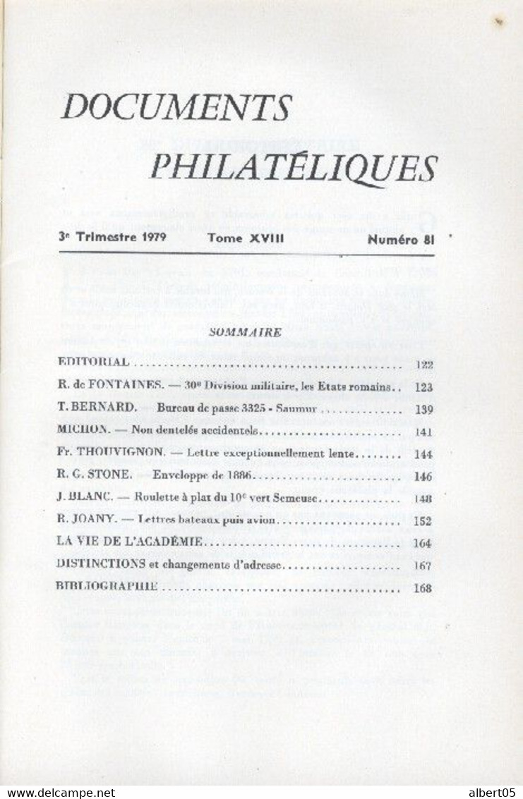 Revue De L'Académie De Philatélie - Documents Philatéliques N° 81  - Avec Sommaire - Filatelie En Postgeschiedenis