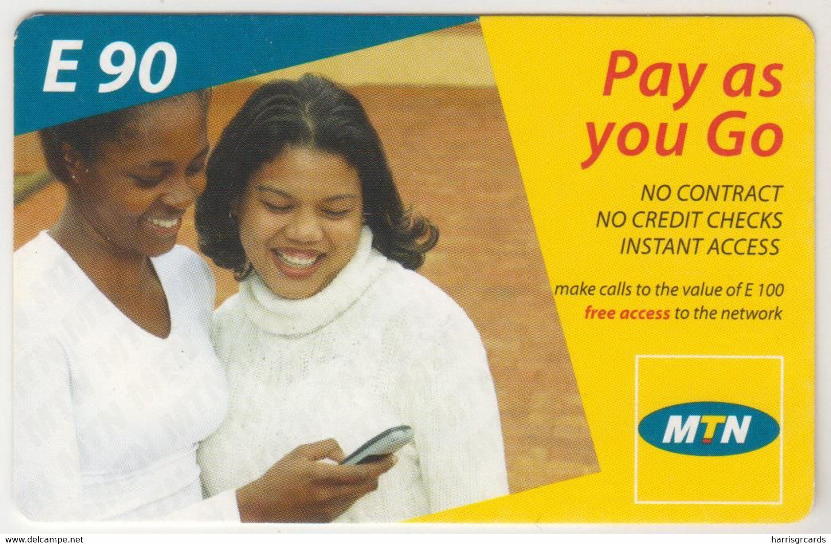 SWAZILAND - Pay As You Go - 2 Women, MTN Prepaid Card 90 E, Mint - Swasiland