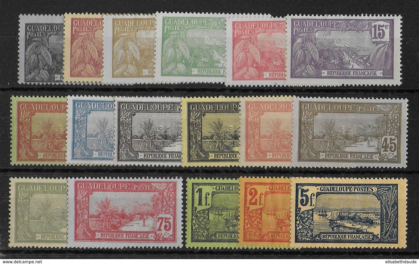 GUADELOUPE - YVERT N° 55/71 * MLH - COTE = 41.5 EUR. - Unused Stamps