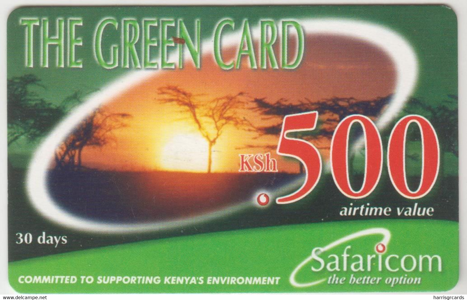 KENYA - The Green Card (90 Days), Safaricom Refill Card , Expiry Date:31/12/2003, 500 Ksh Used - Kenya