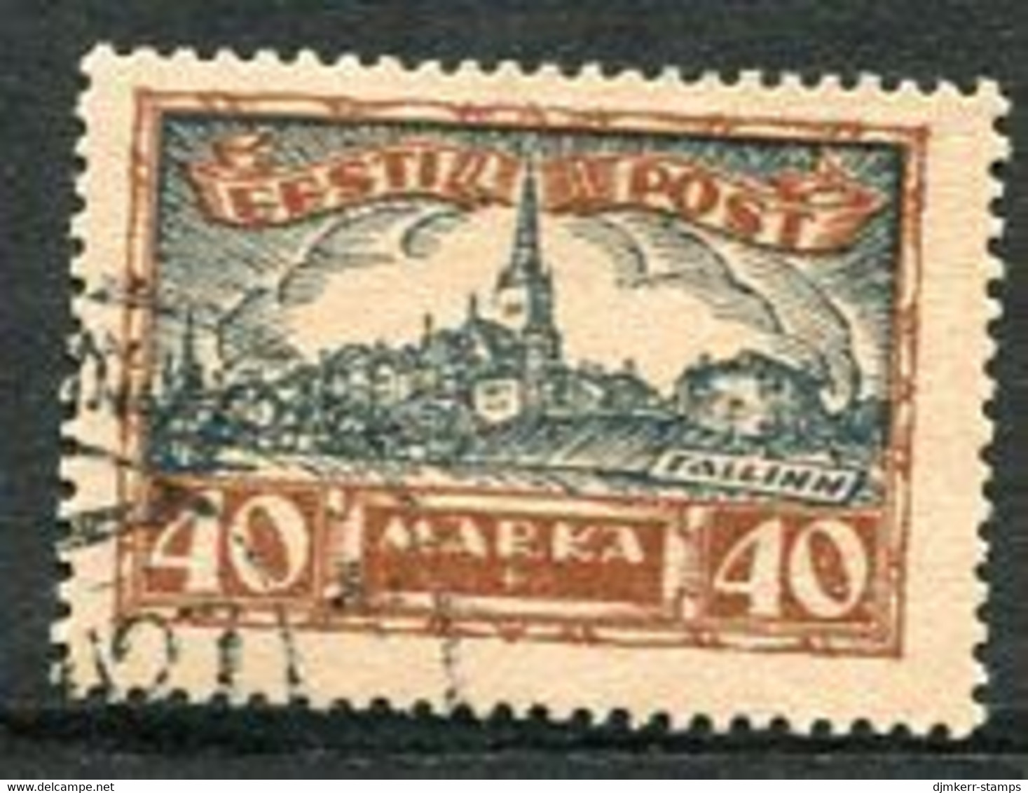 ESTONIA 1927 Town Views 40 Mk Used.  Michel 67 - Estland